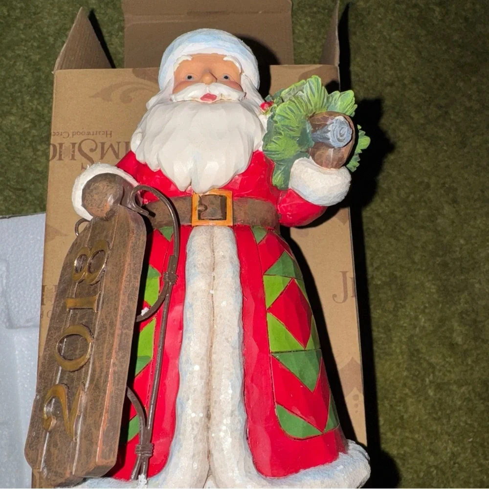 Jim Shore Santa Claus Holiday Figurine - Red and White